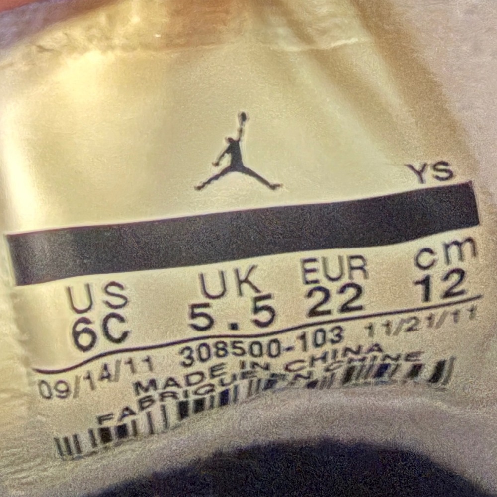 Jordan 4 Retro White Cement Kids 6C White Grey 308500-103 Toddler Sneakers - Picture 8 of 8